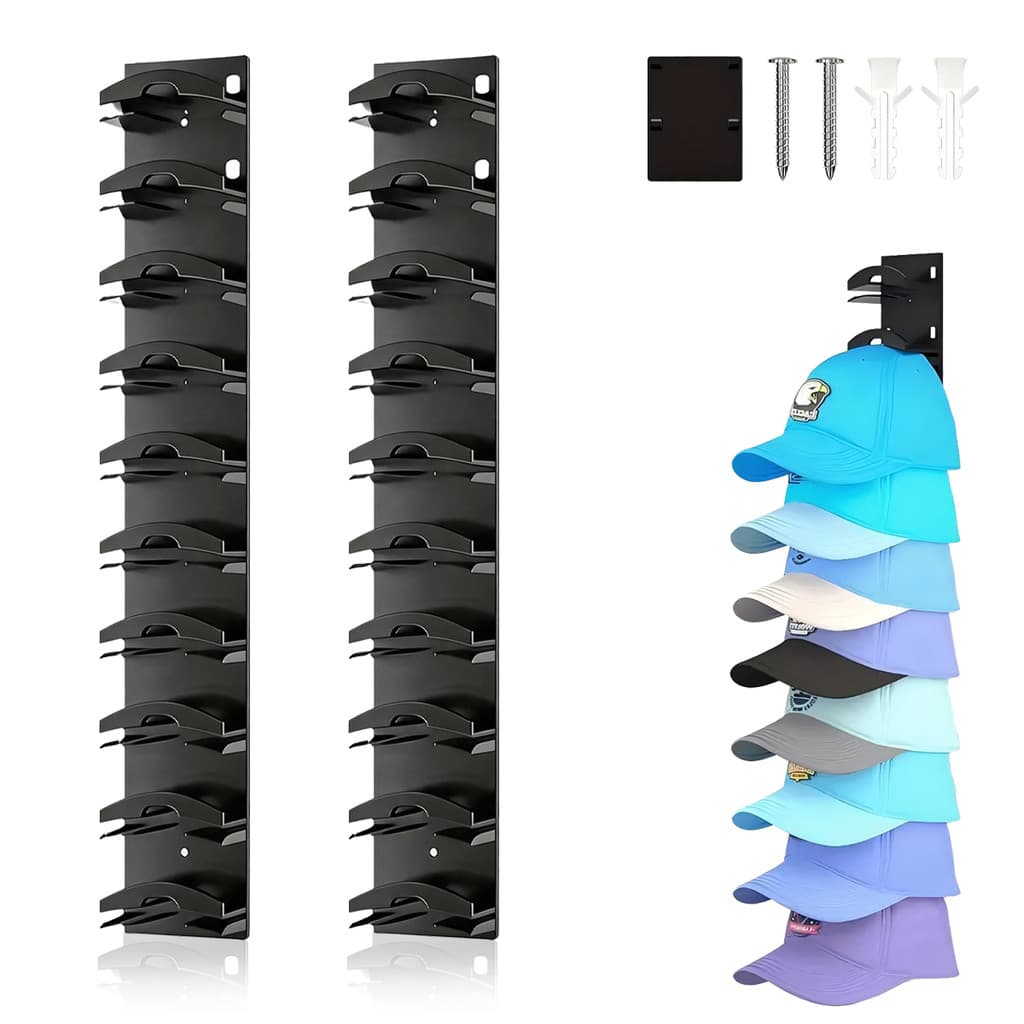 Kit 2 Suporte Organizador Bonés Acrílico Expositor Chapéu Parede 20 Unidades