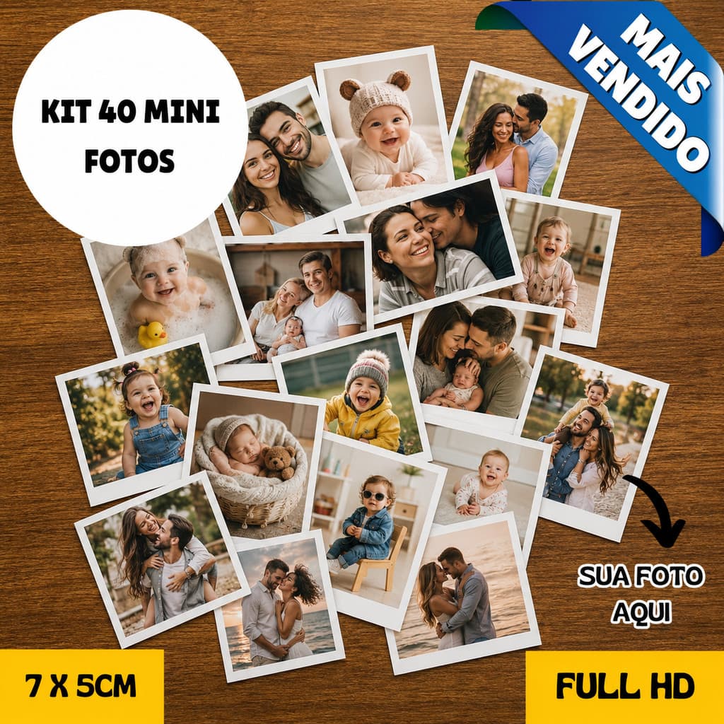 Kit 40 Mini Foto Fotos Revelação Personalizada - Alta Resolução Full HD Casal Envio Rápido