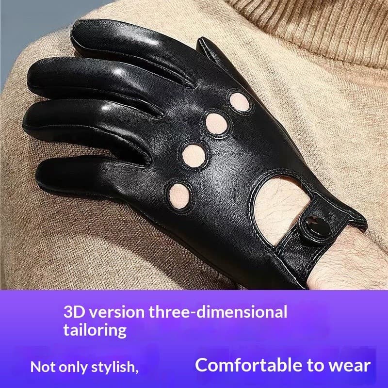 Novas luvas de couro masculinas bicicleta pele de carneiro mesmo estilo antiderrapante luvas de cinco dedos ciclismo ao