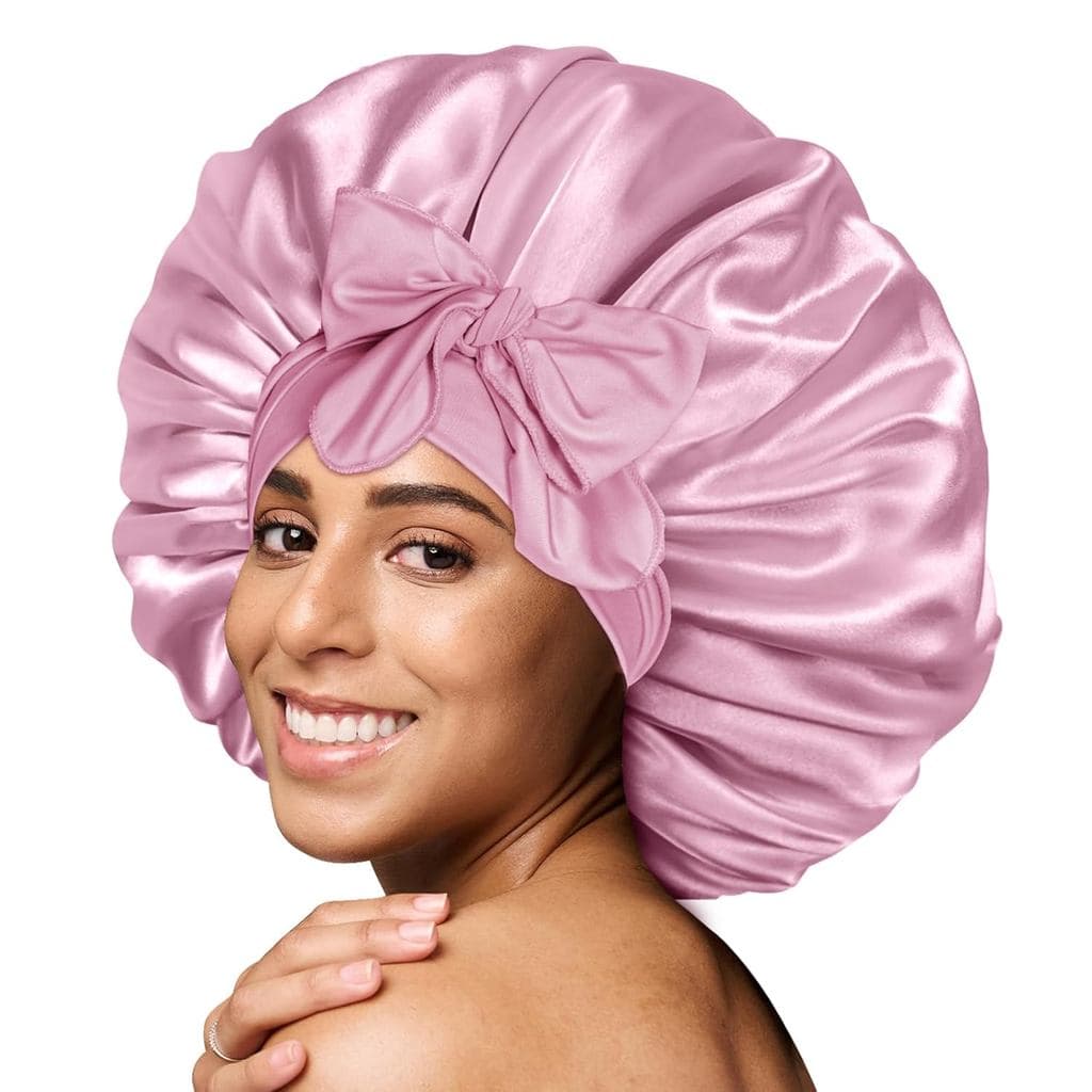 BONNET QUEEN Grande Touca de Cetim de Seda para Mulheres, Touca de Cabelo Grande, Touca Noturna, Lenço Envolvente para C