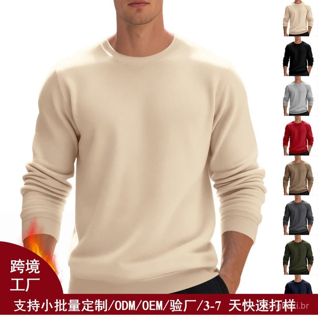 Comércio exterior Cross-Border americano moletom masculino outono inverno em torno do pescoço velo quente simples solto