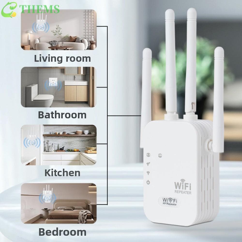 Amplificador THEMS WIFI , De Sinal Wi-Fi De 300 Mbps E 2.4 GHz , Roteador Sem Fio 802.11n Repetidor Para Uso Doméstico