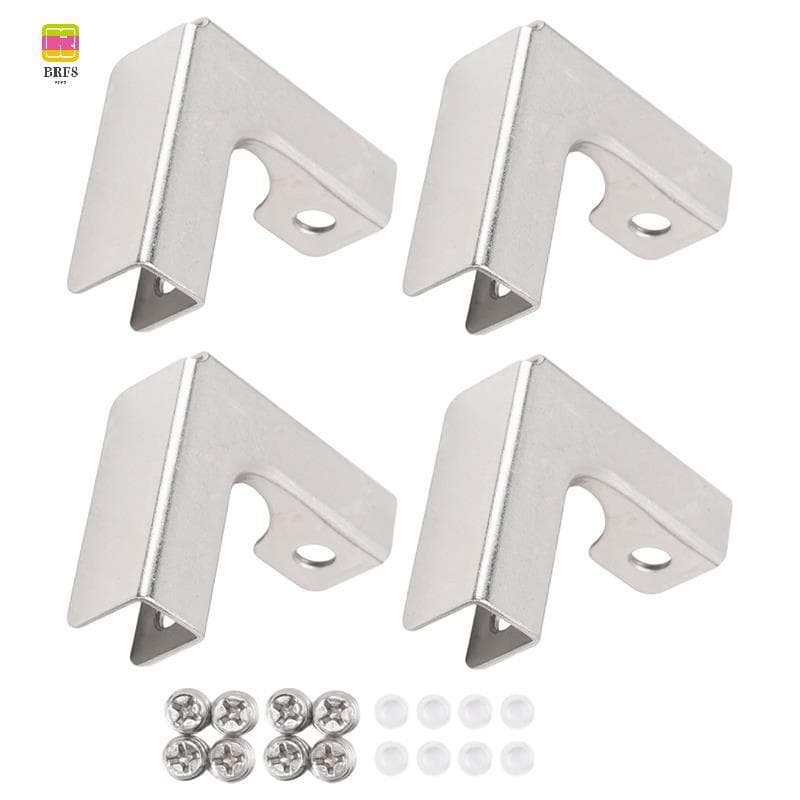Clipe De Fixação De Vidro Tipo L , 4 Unidades , Conectores De 2 Vias Para Acessórios Ferragens De Móveis De 6-10Mm