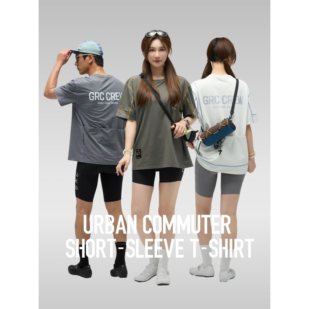 GRC verão tripulação bicicleta de estrada Casual camisa de ciclismo ao ar livre topo Multi-bolso solto ciclismo de manga