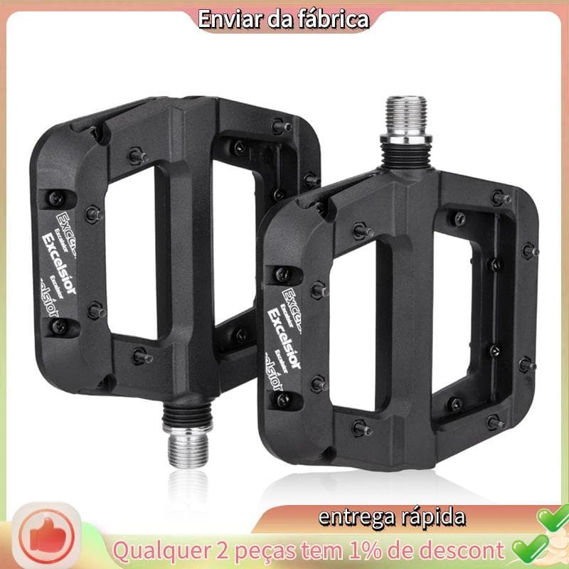Pedais De Bicicleta Plana Antiderrapante Fibra De Náilon Mountain Bike Pedal Plataforma Acessórios De 9/16 Polegada