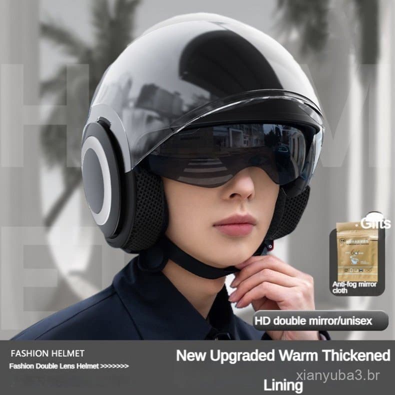 Capacete de Motocicleta, Capacete para Veículo Elétrico, Capacete de Segurança para Bicicleta com Bateria, Universal par