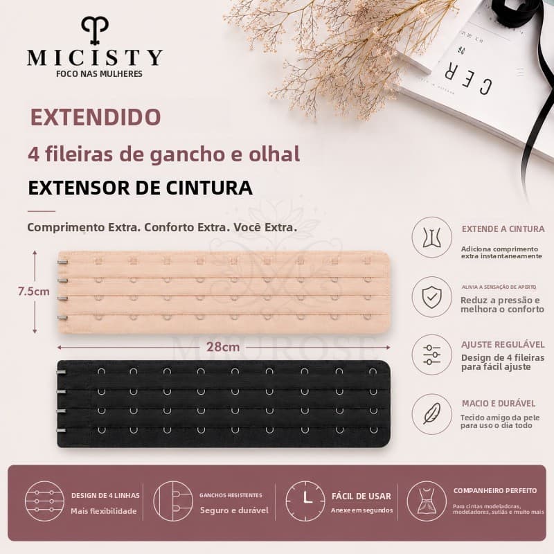 Extensor de cinta modeladora MIIUROSE MICISTY, 3 fileiras com 14 ganchos, ajustador de cintura, acessório para cinta mod