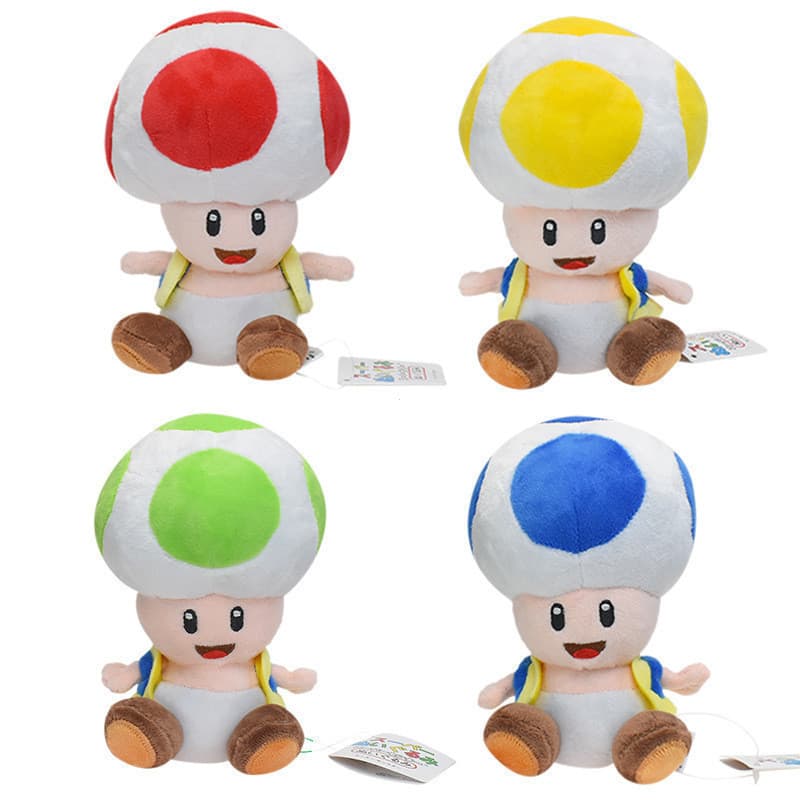 2026 Super Mario Novo Estilo 4 Cores Sentado Abertura Cogumelo Homem Sapo Chinobio Colete Removível Boneca de Pelúcia Br
