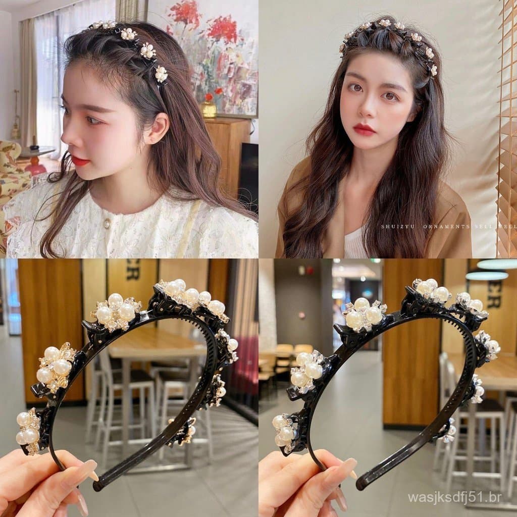 Novo Grampo De Cabelo Trançado Bandana Franja Estilo Acessório Preguiçoso