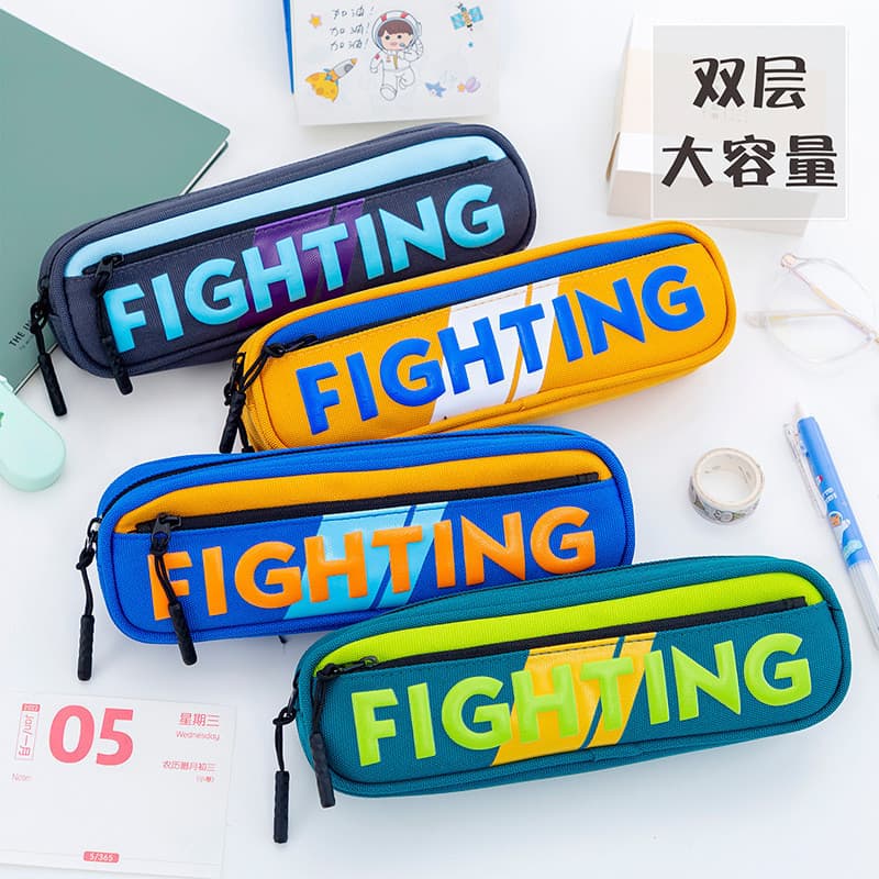 Estojo de lápis bonito para menino Estojo de lápis de grande capacidade Menino criativo Bolsa de papelaria simples Aluno