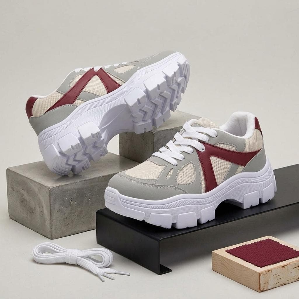 Tenis Feminino Branco Chunky Plataforma Alta Promoção