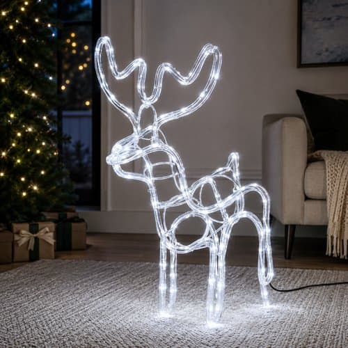 🎄 Armação Rena Natal LED 110V Iluminação Decorativa Jardim Varanda Natalino Promoção! Cristianismo