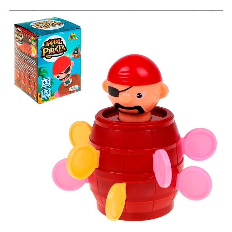 Jogo Barril do Pirata 10 Adagas Brinquedo Infantil de Mesa Diversão Família Crianças Meninos Meninas Presente Interativo