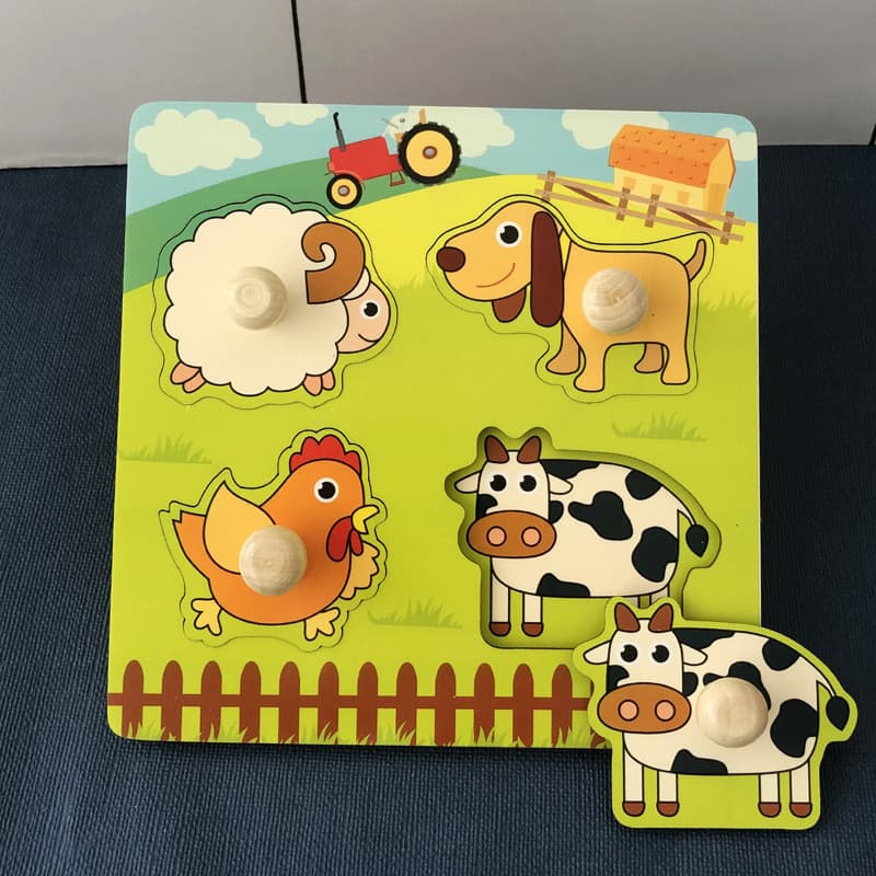 Brinquedo Infantil Mão Scratch Board Quebra-Cabeça Bebê Fruta Cognitivo