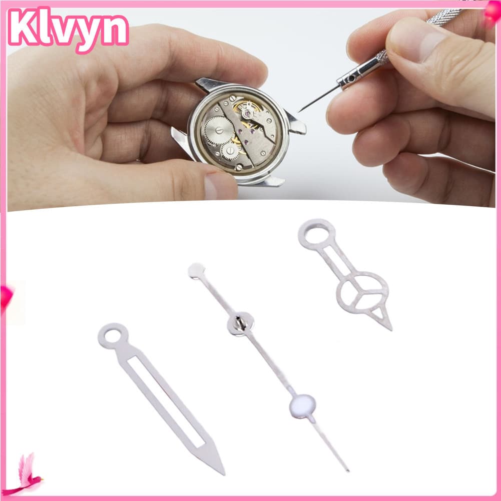 Klvyn-br 3 PCS Ponteiros de relógio luminosos para movimento 3135 Metal Hora Minuto Segundo Ponteiro Peças de reparo de