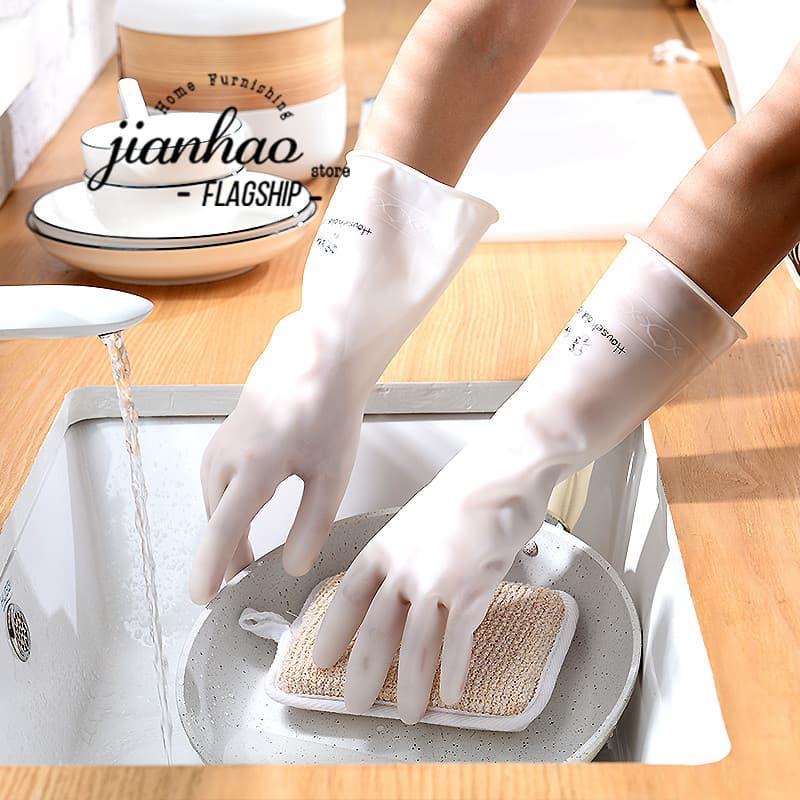 Luvas de lavar louça domésticas mulheres à prova dwaterproof água borracha látex limpeza cozinha durável lavanderia mão