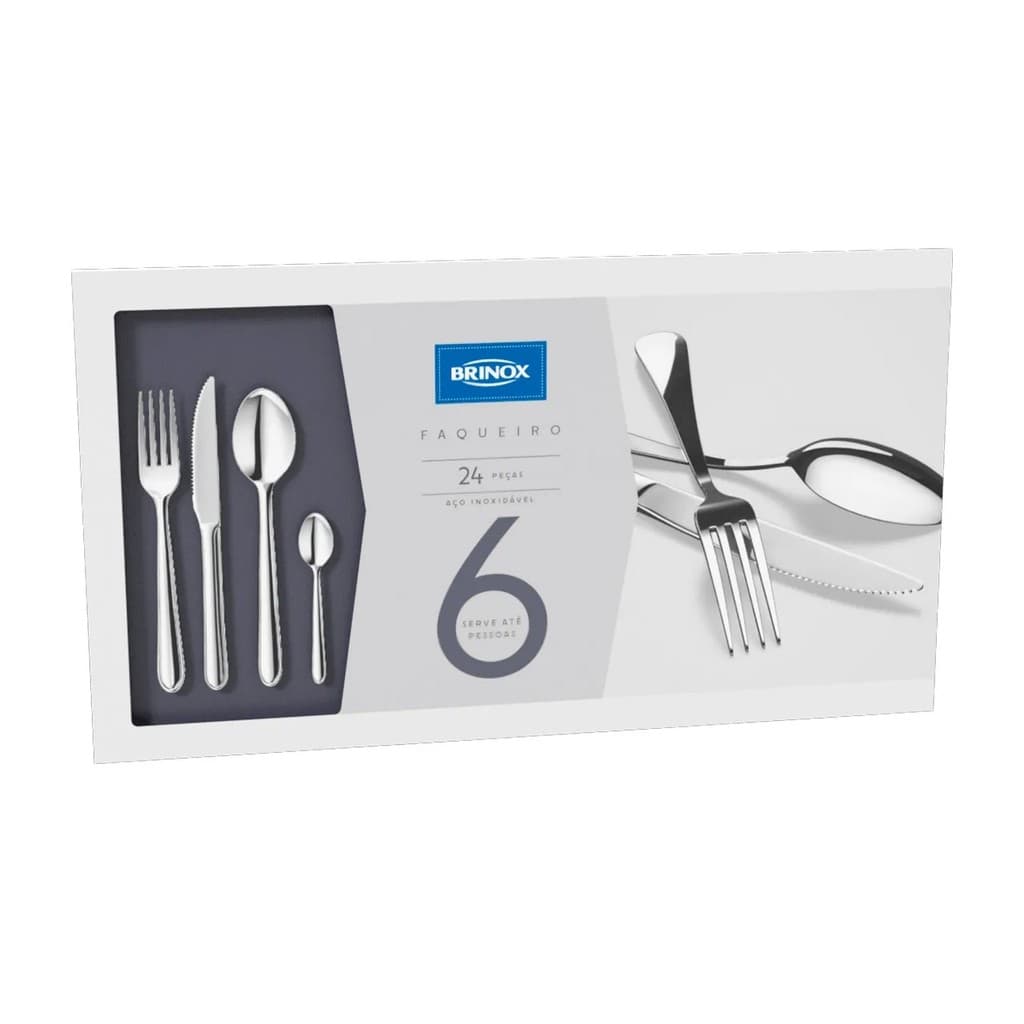 Faqueiro Brinox Bellagio 24 Peças em Aço Inox