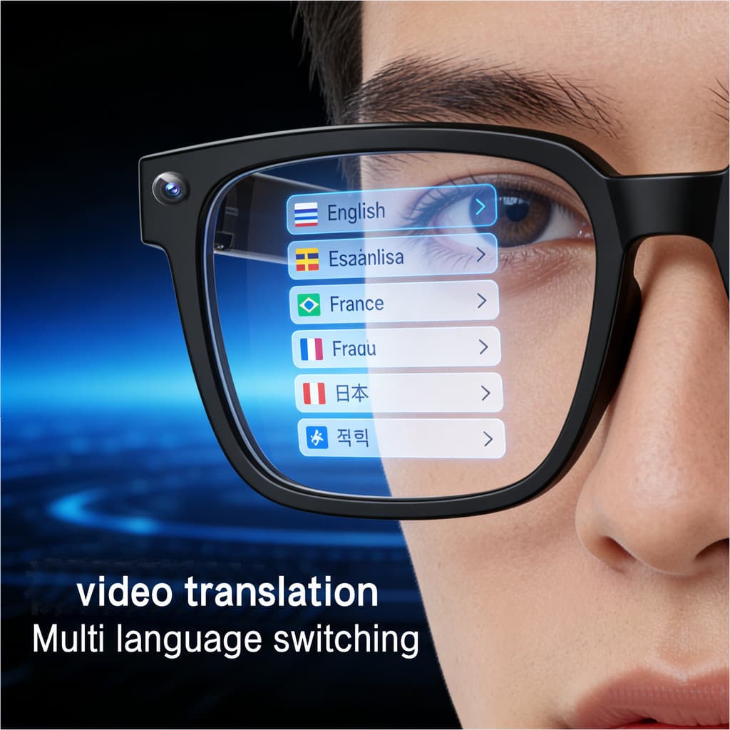 Novo 8 milhões de câmera HD tiro inteligente ai tradução vídeo entretenimento ouvir músicas moda usar óculos