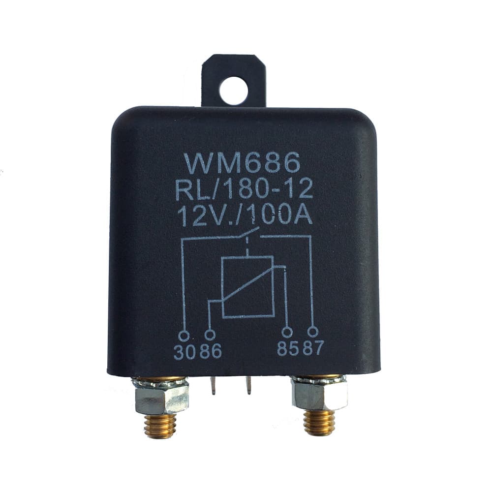 12V 100A Relé de partida de corrente pesada 4 pinos AMP 2.4W Trabalho contínuo Interruptor automotivo de poste de