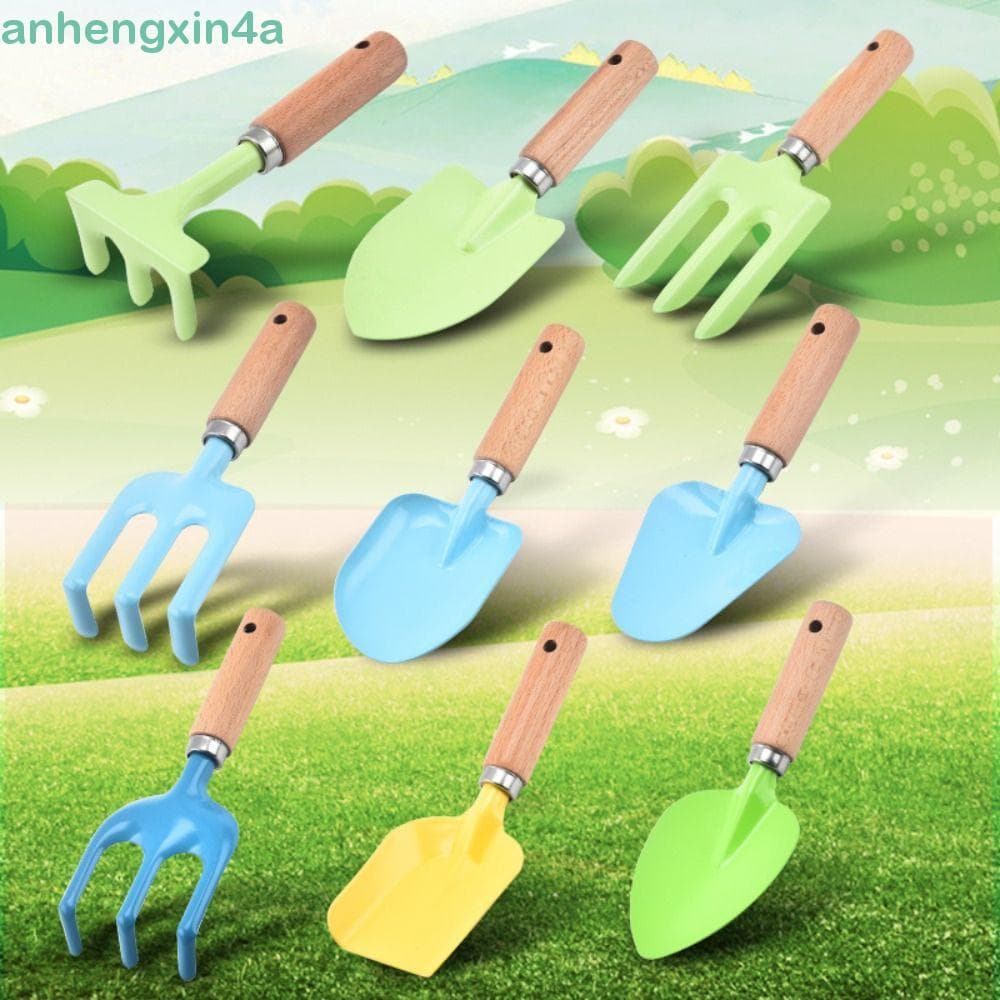 ANHENGXIN 1/3PCS Ferramenta De Jardim Infantil , Pá Ancinho Garfo Alça Resistente Conjunto De Ferramentas De Jardinagem