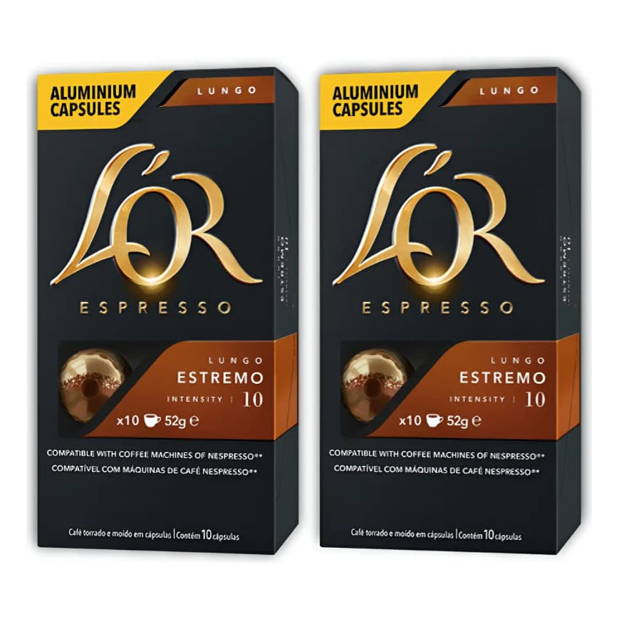 Kit 20 Cápsulas L'or Estremo Café Longo Compatível Nespresso