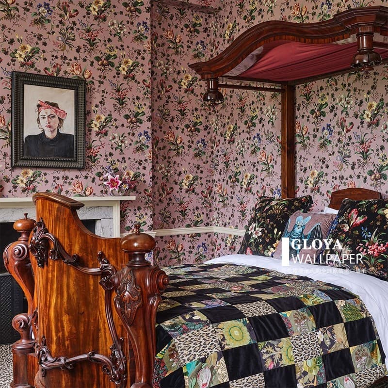 3d britânico Retro tulipa quarto adesivo completo papel de parede Pastoral francês pequeno fundo Floral parede cabeceira