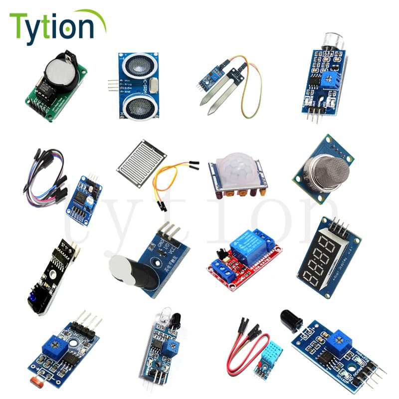 Adequado para Raspberry Pie UNO R3 placa de desenvolvimento Sensor de programação Kit módulo expansão teste 16 tipos cai