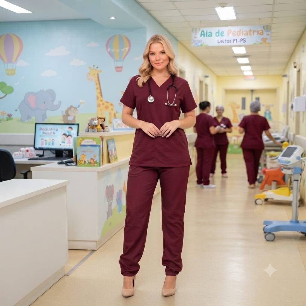 Pijama Cirúrgico Feminino Scrub Hospitalar Unissex enfermagem medico baba