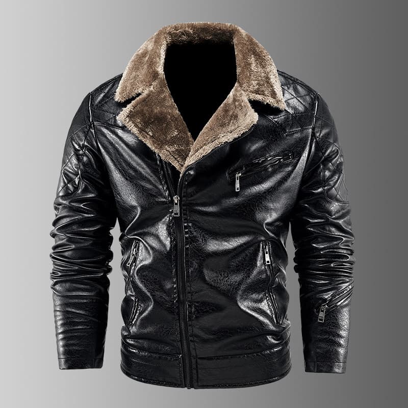 Moda inverno cor sólida grosso quente jaqueta de couro masculino velo-velo quente motocicleta jaqueta de couro do plutôn