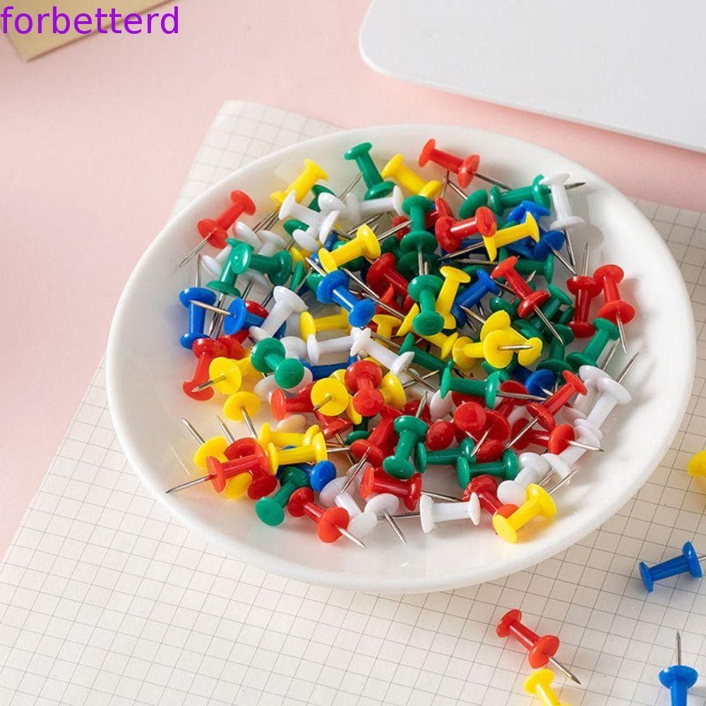 100 Pçs Pushpin Percevejo , Cartões De Parede Fotos Botões Pinos Placa Tachas , De Plástico Polegar