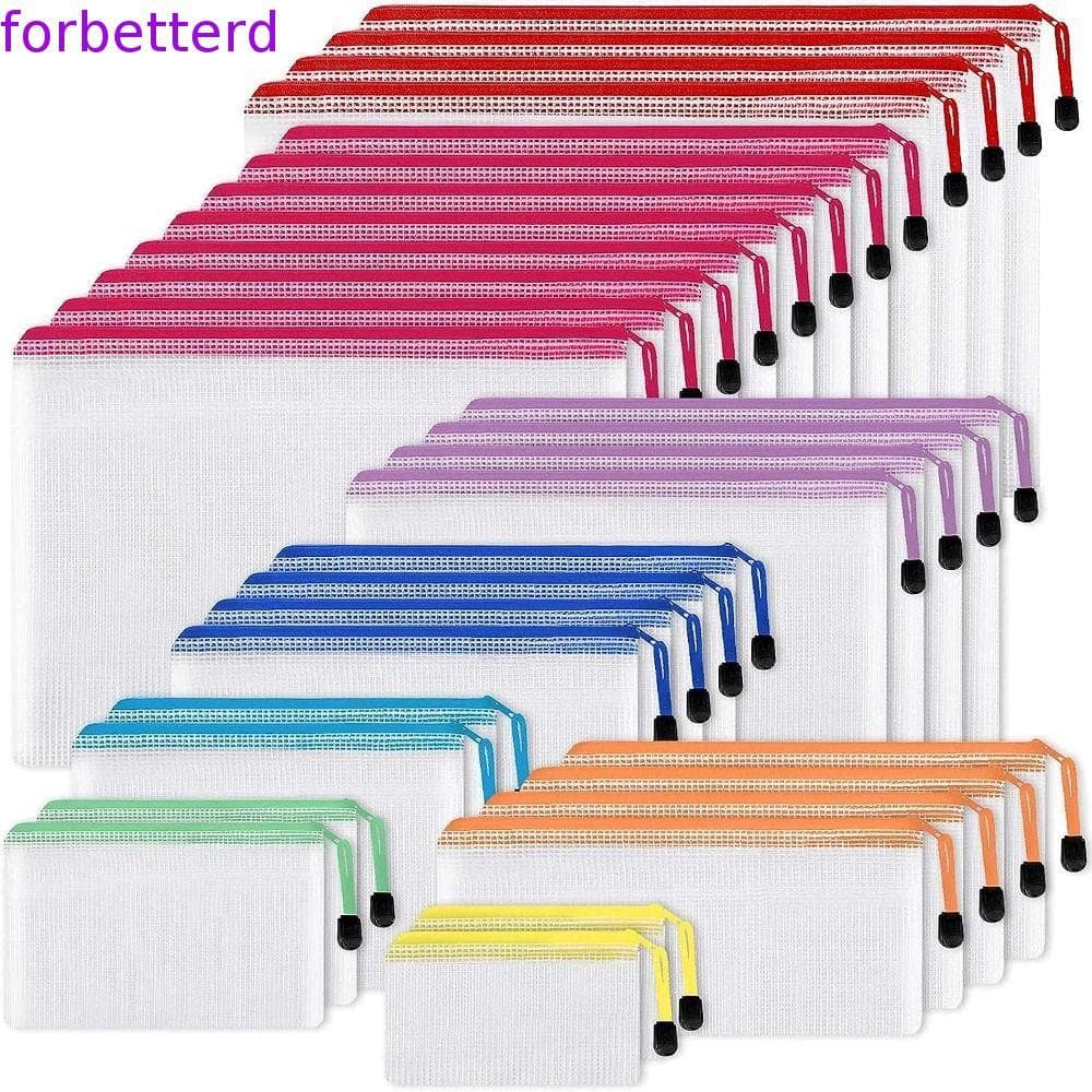 Bolsa De Malha Com Zíper , Cosmética Para Pastas De Arquivo Organizador De Papel , Pasta De Documentos De Grande Capacid