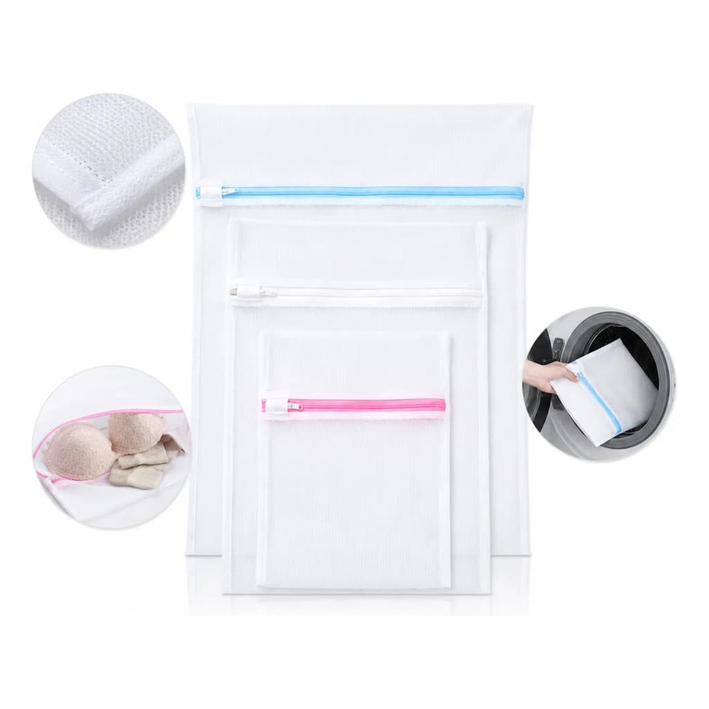 Kit 3 Sacos Organizadores Para Lavagem de Roupas Delicadas