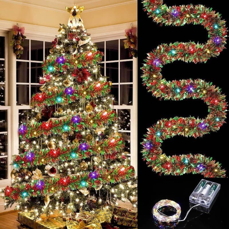 5M 50 LED Guirlanda De Enfeite De Natal Com Luzes Penduradas Para Decoração De Casa