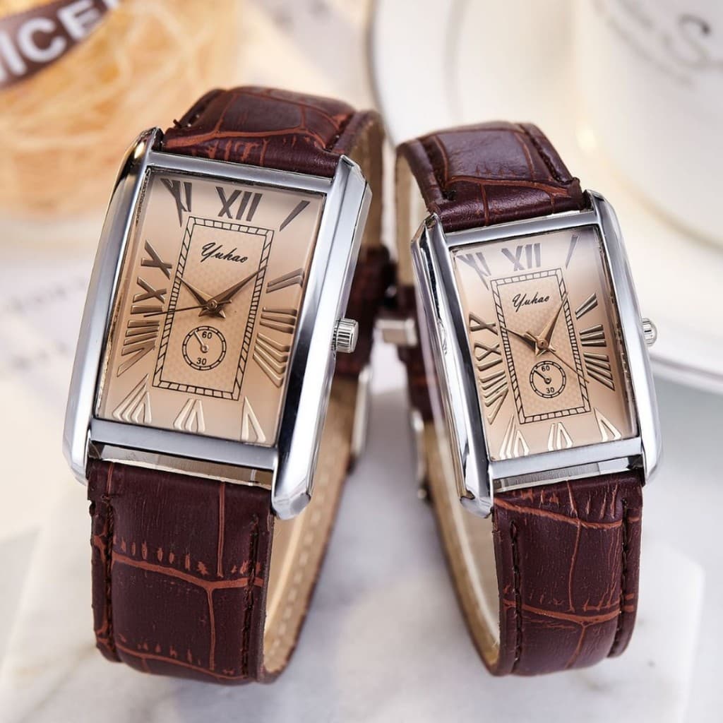 Nova moda feminina relógio feminino cinto quadrado Dial casal relógio estudante Casual quartzo moda relógio
