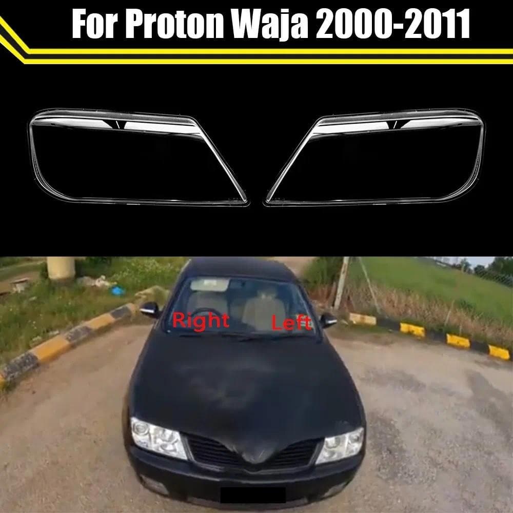 Para Proton Waja 2000-2011 Caso De Luz Da Lâmpada De Cabeça Automática Frente Do Carro Lente Capa Abajur Claro Tampas Es