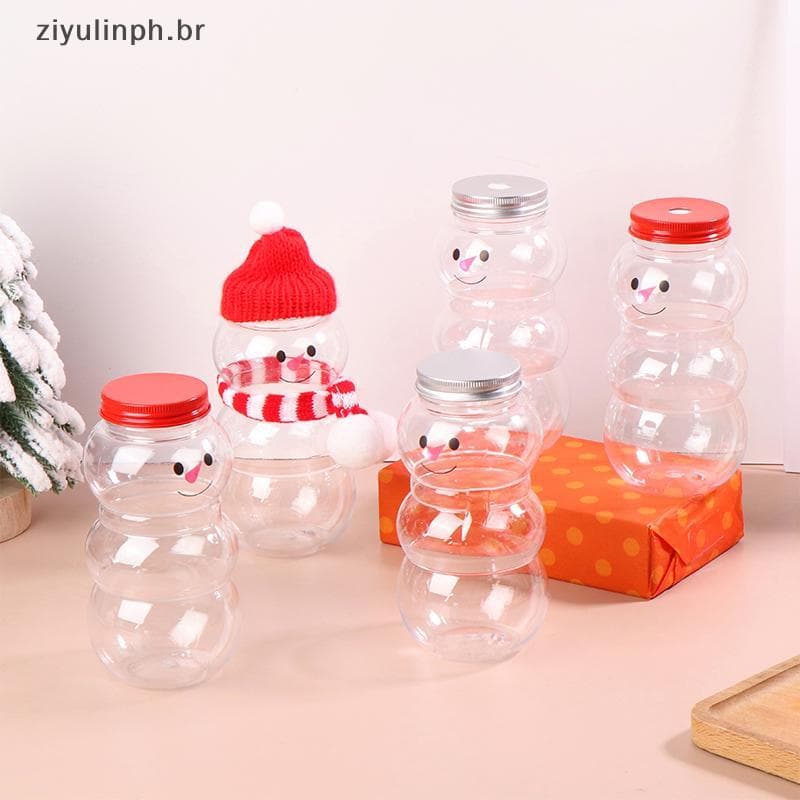 ziyulinph 500ML Natal Boneco De Neve Garrafas De Água Leite Chá Suco De Café Portátil Garrafa Potável Para Loja Casa Cop