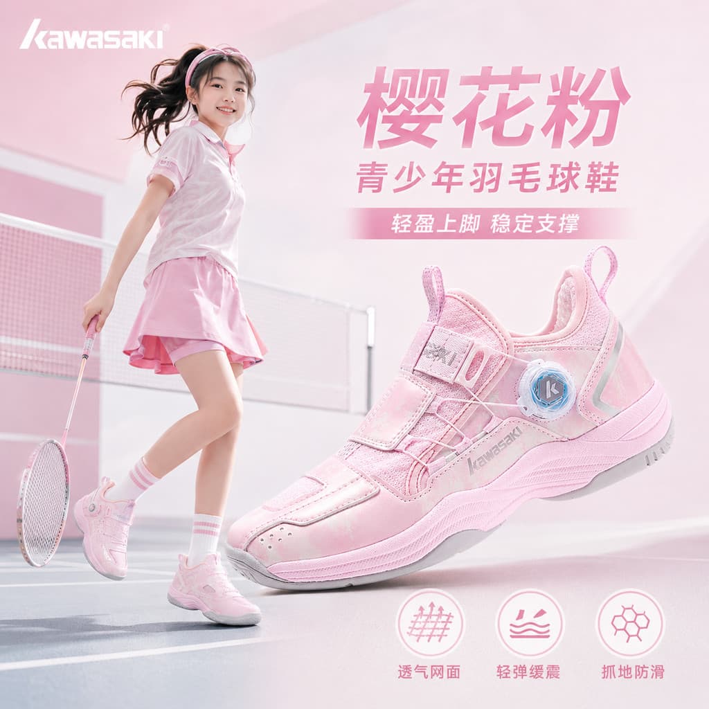 Kawasaki crianças sapatos de Badminton adolescentes meninos meninas crianças profissional antiderrapante absorção de cho