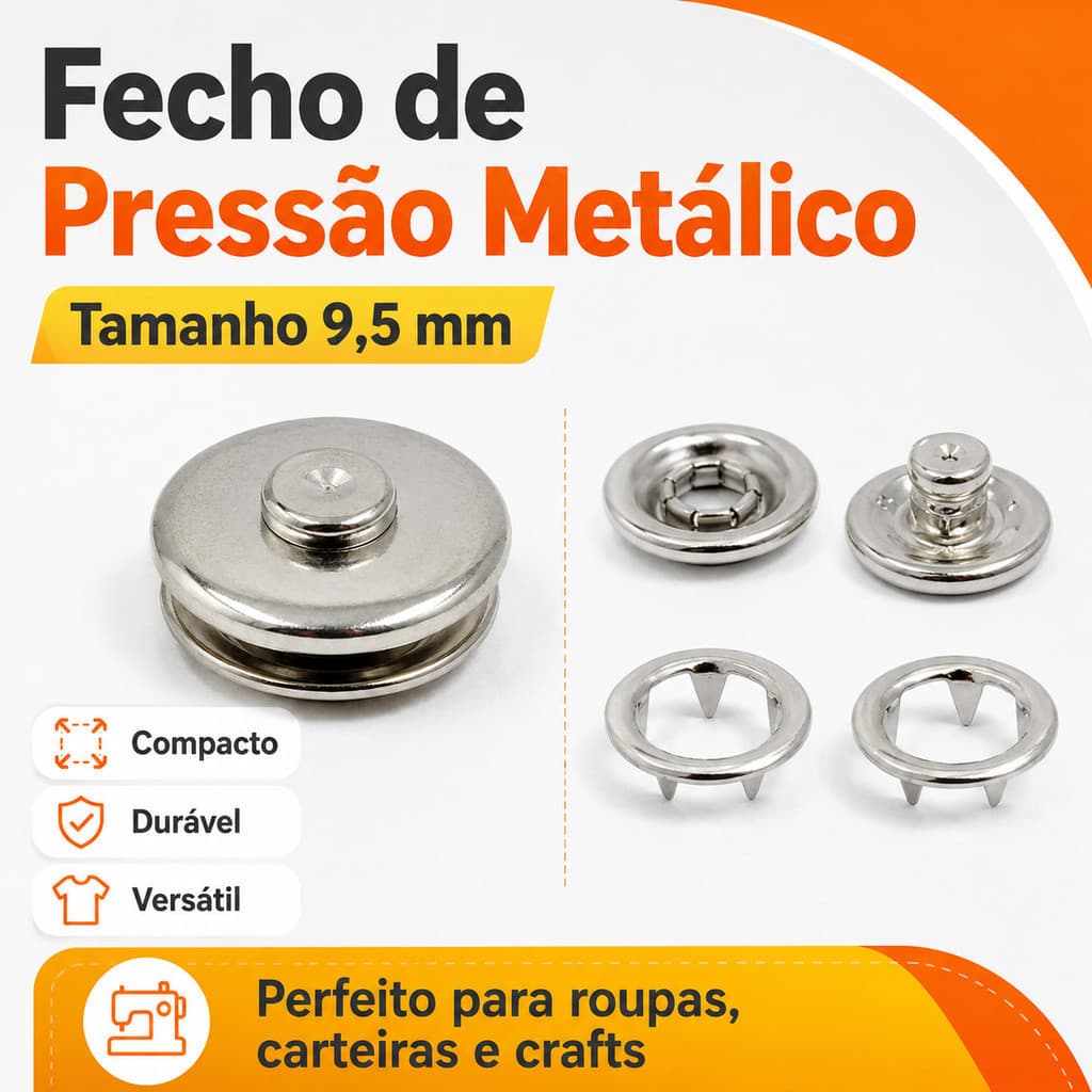 Botão De Pressão de Metal Tic Tac , N. 35 Arinho 100 Pçs Ideal Para Roupas Confecçoes