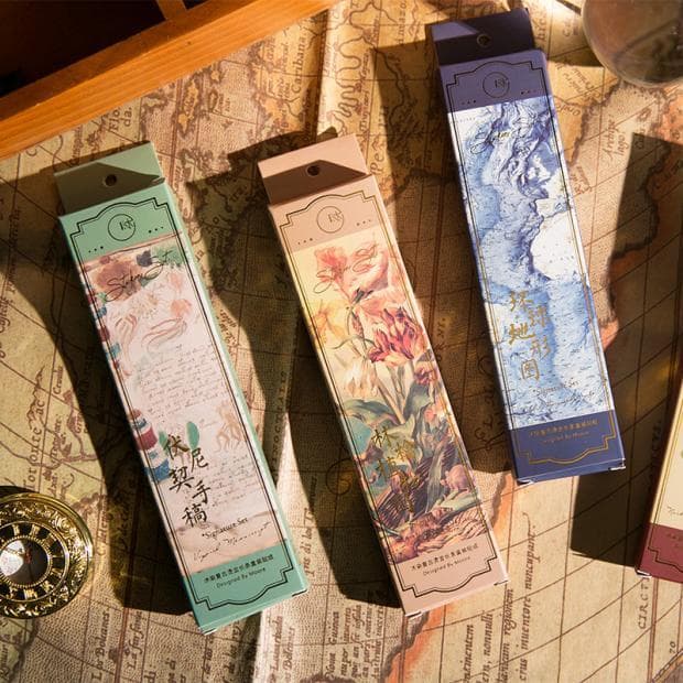 Mu tintura tira longa caixa adesivos carta sinal coleção série Retro arte manual DIY adesivos decorativos adesivos de ve