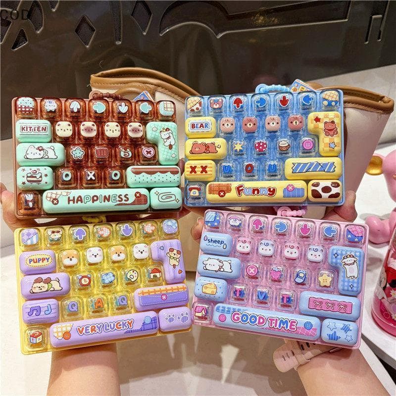 [YSB] Chaveiro Com Botão Fidget 26 Teclas , Brinquedo Divertido Depressão Sensorial , Mini Bolsa Portátil , Pingente Par