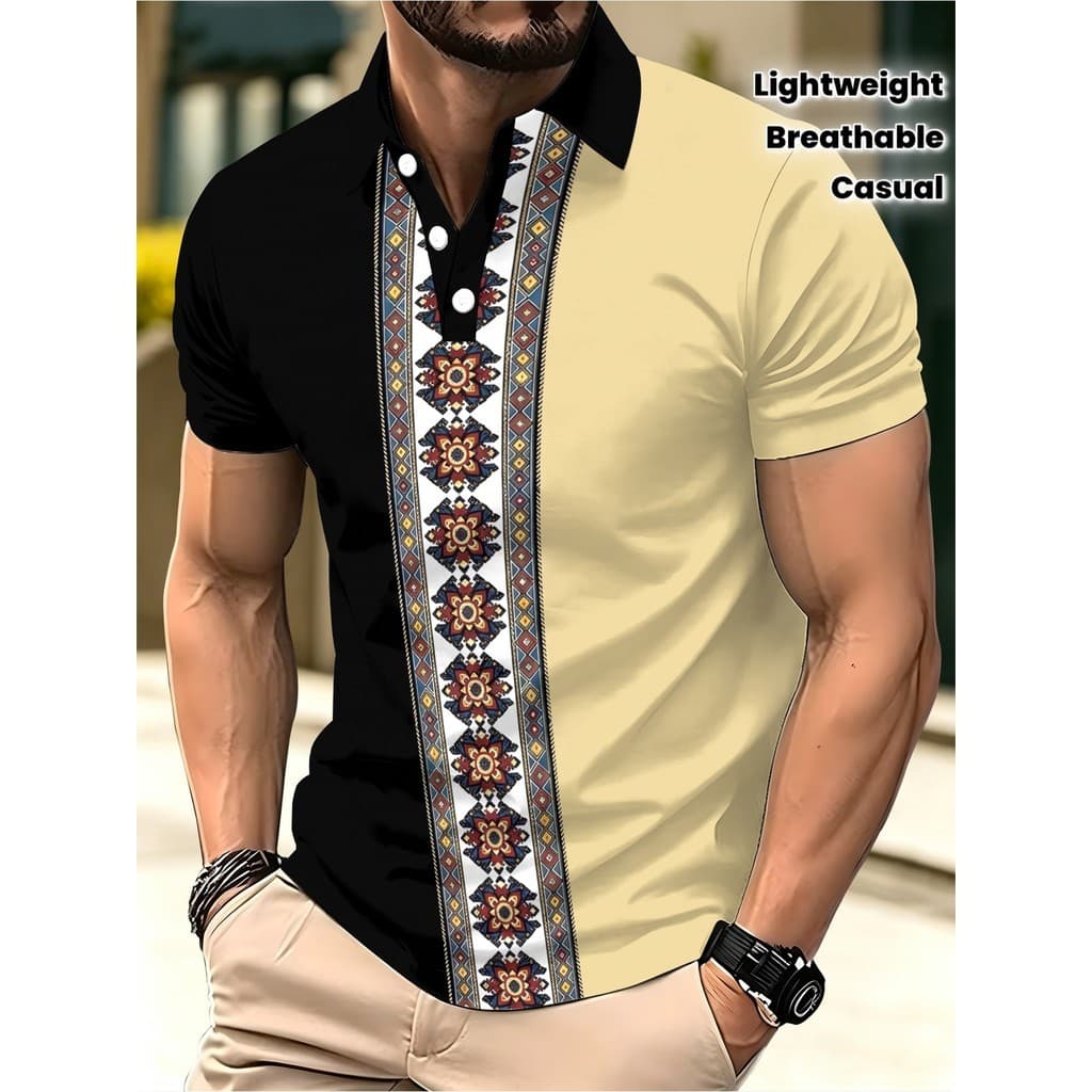 Camisa polo masculina curta verão Casual camisa polo de manga curta, adequada para atividades ao ar livre, praia, roupas