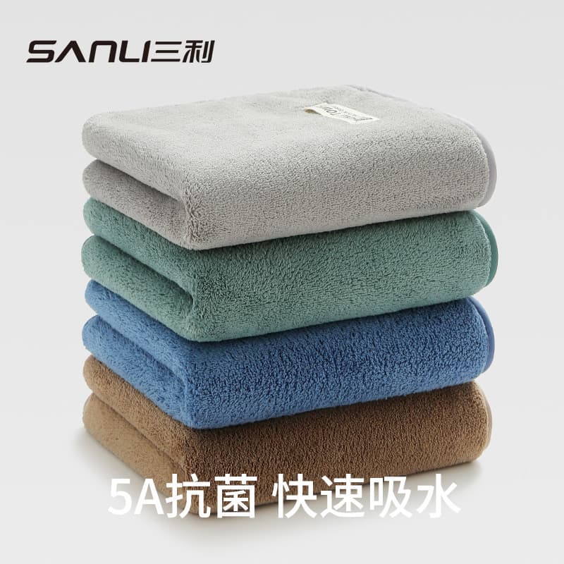 Toalha Sanli Toalha de lã Coral Toalha de rosto absorvente macia espessada Toalha de rosto doméstica [Qicai]