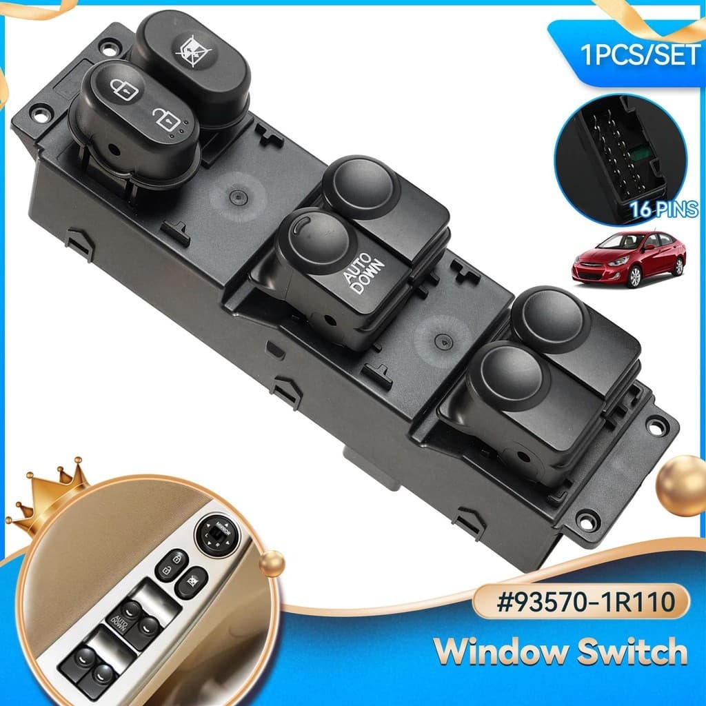 93570-1R111 935701R111 Para Hyundai Acento 2010 2011 2012 2013 14 Interruptor Da Janela Elétrica Do Carro Botão Elétrico
