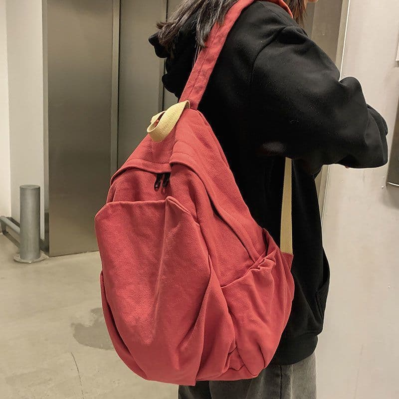Retro lavado lona mochila grande capacidade estudante mochila estilo Harajuku Commuter mochila de viagem