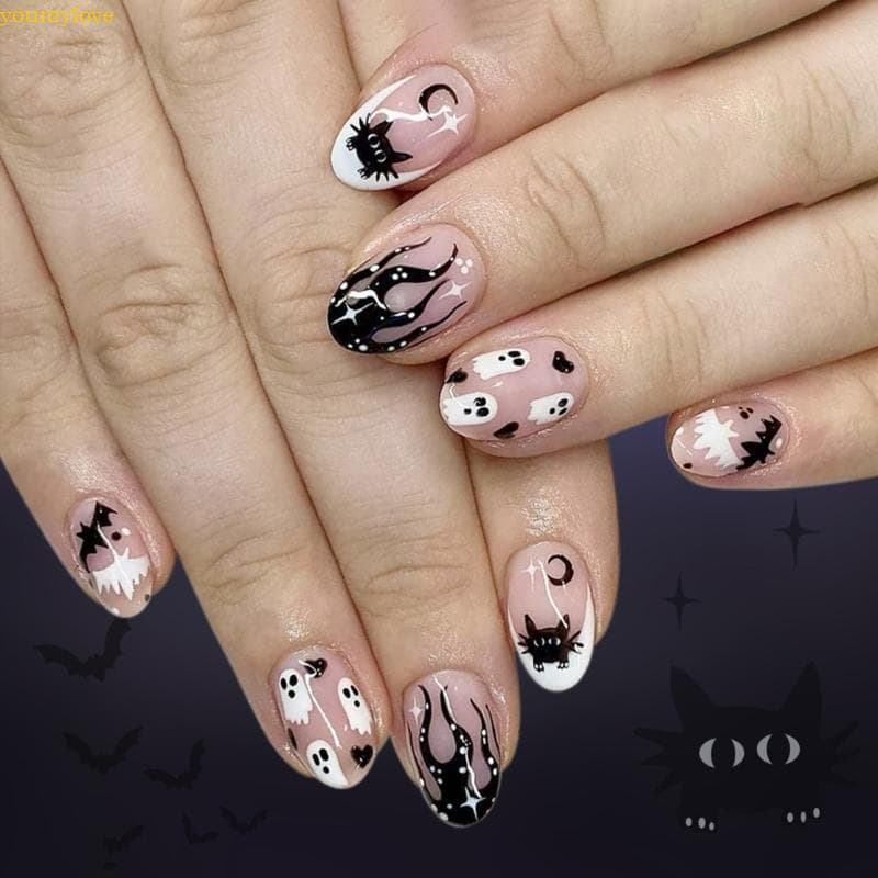 youmylove on Nail Cobertura Unhas Artificiais Amêndoa Prensa Falsas