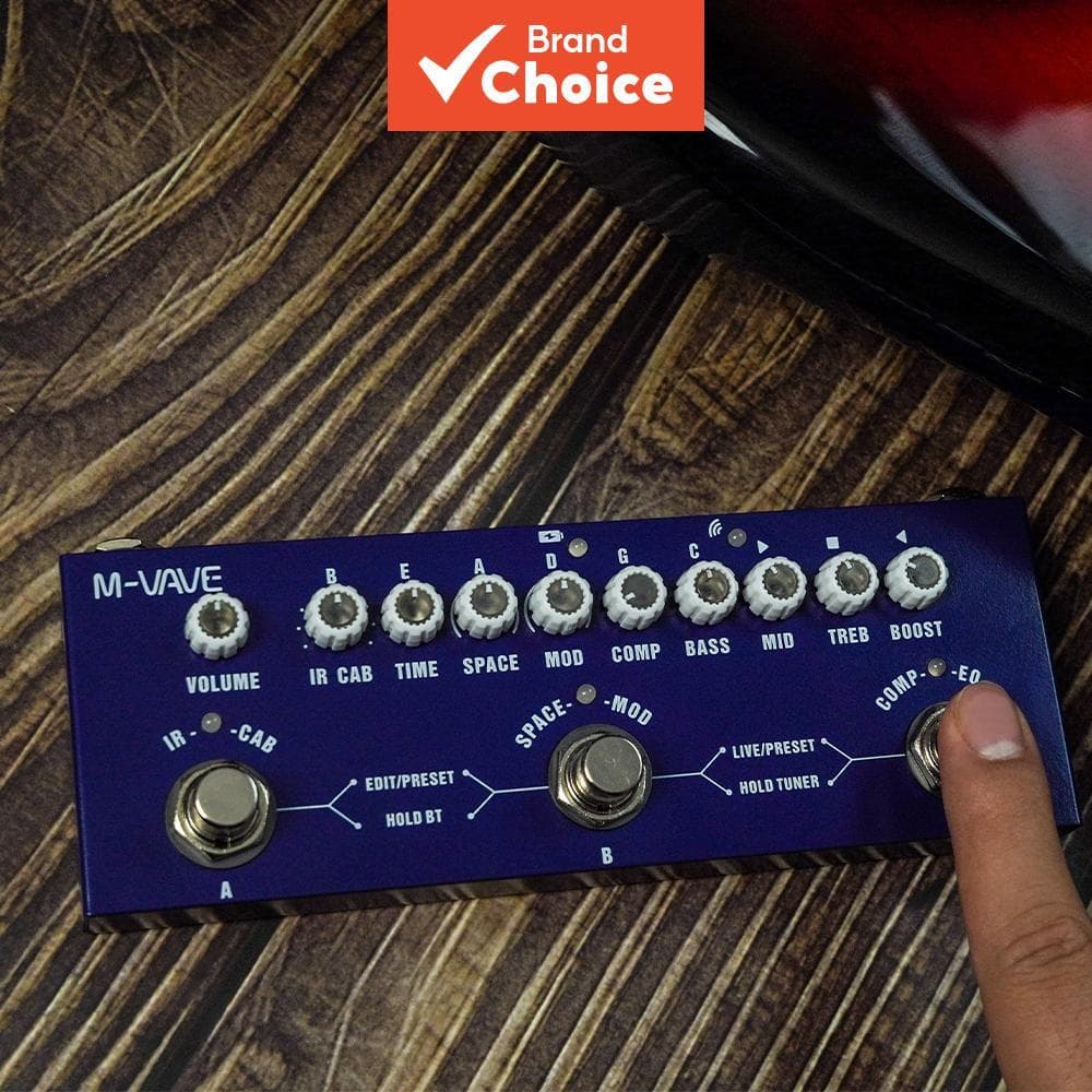 M-VAVE CUBE BABY Bass Pedal De Múltiplos Efeitos De Baixo Elétrico IR Simulador De Gabinete Bluetooth Recarregável Proce