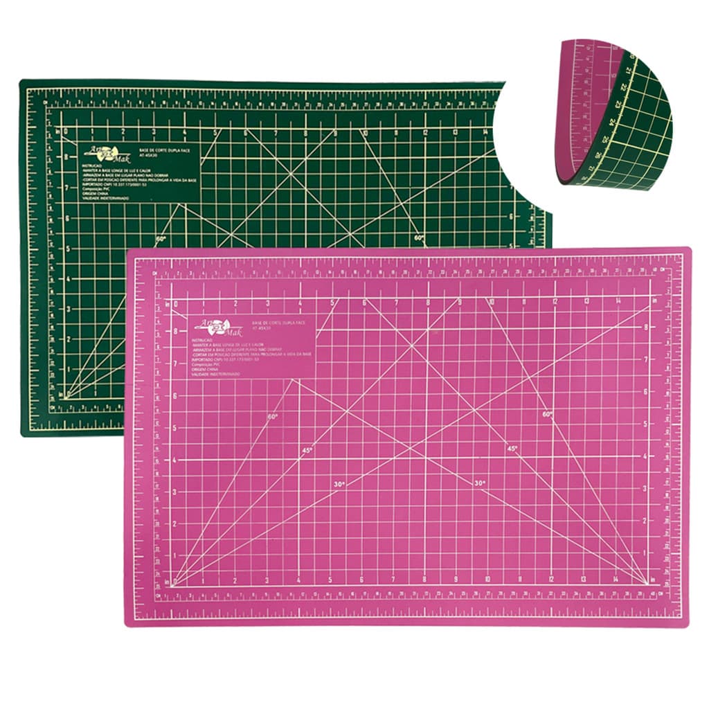 Base De Corte A3 45x30 ou A2 60x45 Dupla Face Auto Regenerativa Para Usar Cortador de Tecido Patchwork Scrapbook
