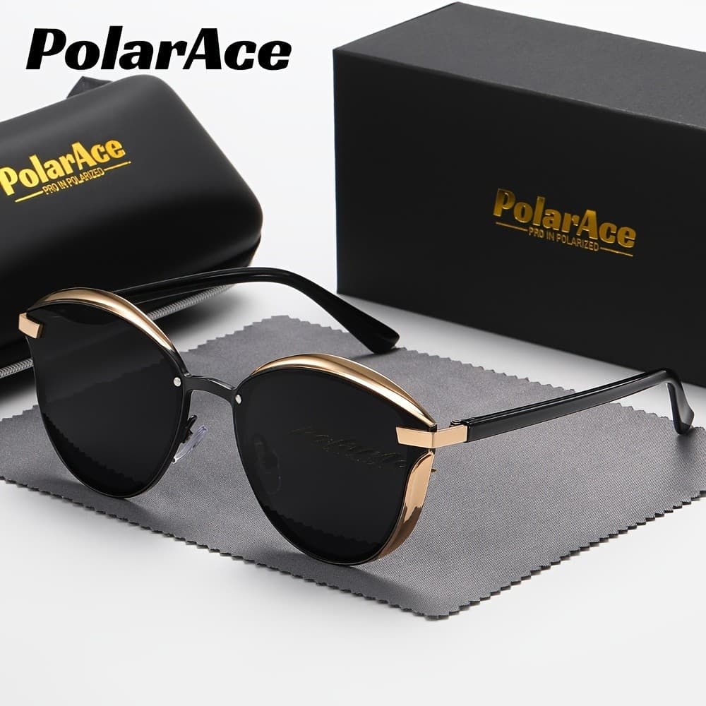 Óculos de sol polarizados femininos, com lentes finas anti-reflexo, adequados para dirigir.