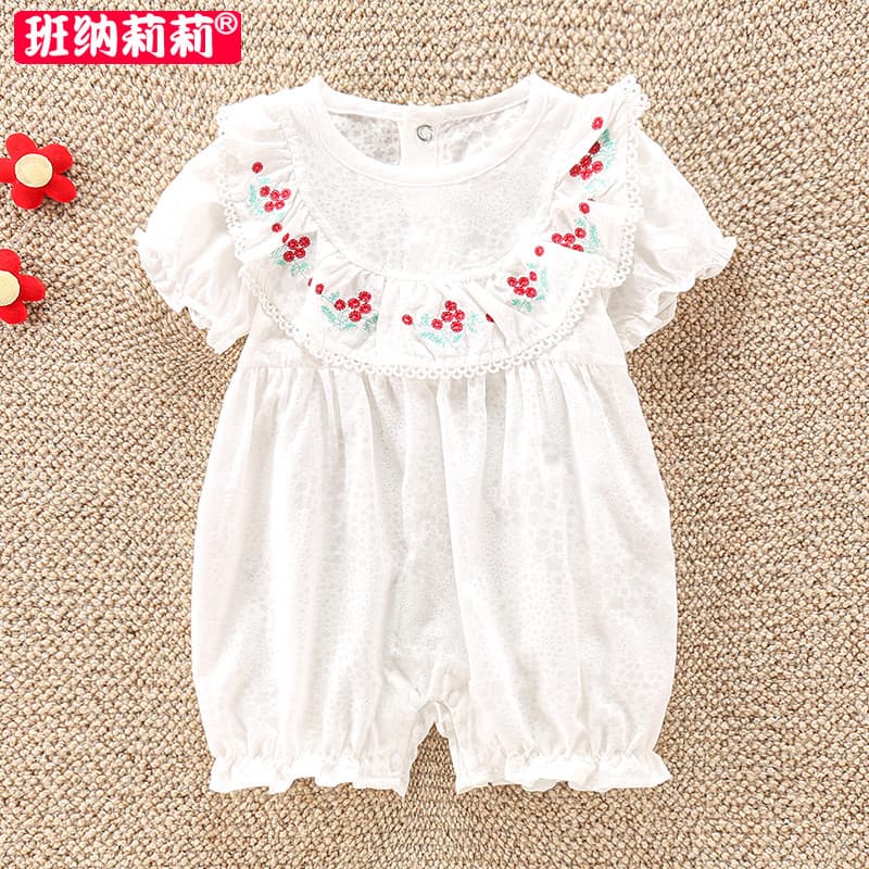 Bebê bebê roupas de verão bebê recém-nascido menina macacão princesa lua cheia macacão cem dias macacão verão Outing fin