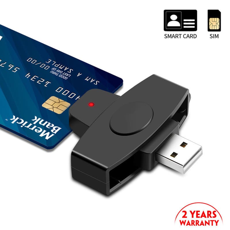 Leitor de cartão inteligente RocketekUSB, cartão CAC, declaração bancária, cartão SIM/cartão IC, leitor de cartão de ide